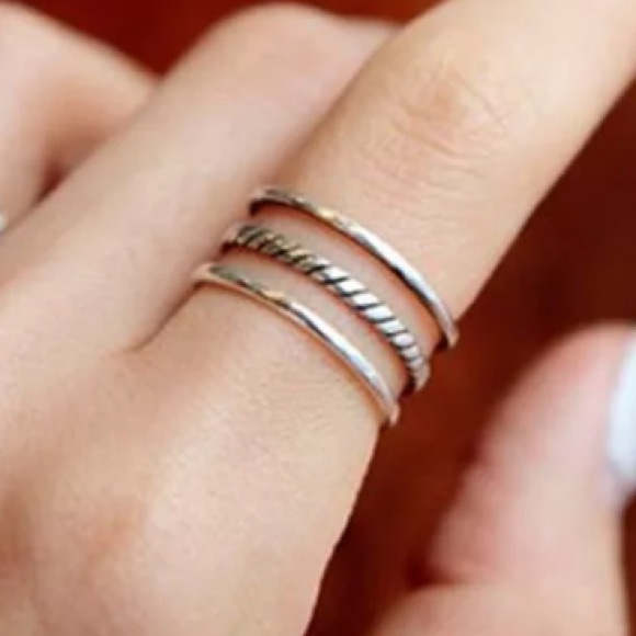🤍Insta ring three layers ring sterling silver ring - Picture 3 of 5